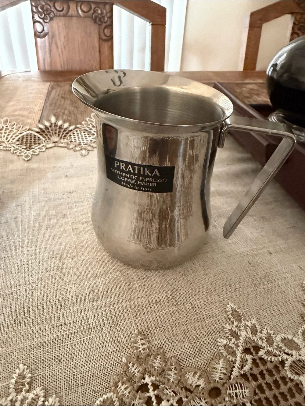 Vintage G.A.T. Pratika Stainless Steel Milk Frothing Pitcher – Made in Italy-8”